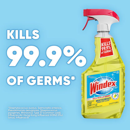 Windex Multipurpose Cleaner Disinfectant Spray Bottle, Fast Clean Surface Cleaner, Citrus Scent, 23 Fl oz