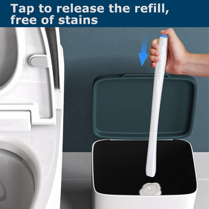 Disposable Toilet Brush: Toilet Bowl Brush and Holder Set with 40 Wand Refills, Upgraded Handle, 2X Cleaners, Toilet Cleaning System with Storage Caddy for Sink, Bathtub, Floor, Drain (Green)