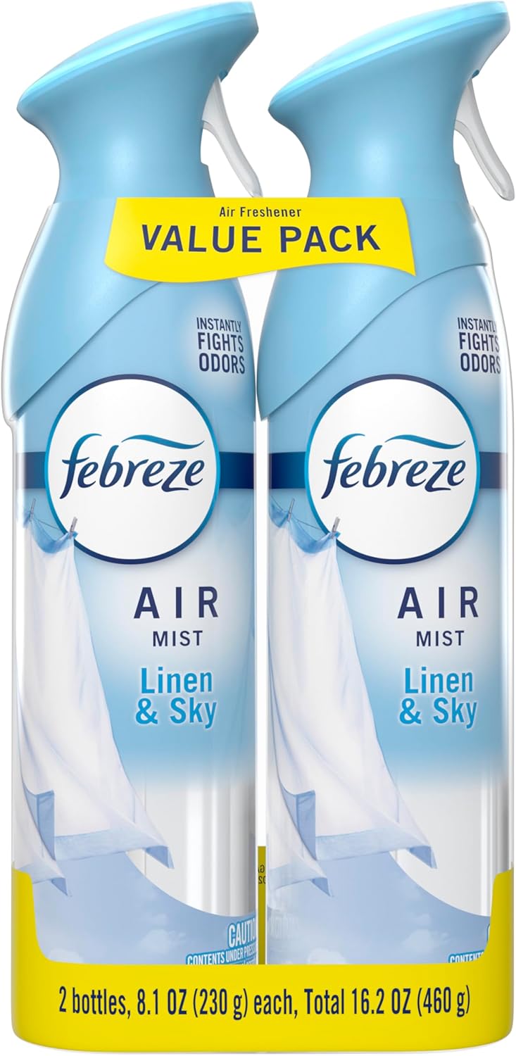 Febreze Air Mist Air Freshener Spray, Odor-Fighting Room Spray, Air Fresheners for Home and Bathroom and Kitchen, Aerosol Can, Downy April Fresh Scent, 8.8oz (Pack of 2)