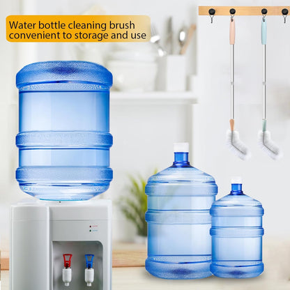 Water Bottle Cleaning Brush, 2 Pack 28inch Bendable Water Bottle Brush Long Nylon Bristles with Stainless Steel Handle for 3 Gallon and 5 Gallon Water Bucket