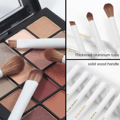 Eye Makeup Brush Set, 6 Pcs Professional Blending Eyeshadow Makeup Brushes for Concealer Eyebrows Eyeliner, Soft Hairs & Wood Handle