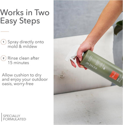 Sunbrella Renew Mold & Mildew Stain Remover | Deep Cleaning with Bleach | Outdoor Fabric Cleaner for Cushions, Pillows, Awnings, Boat Covers & More | Dual-Action Spray Nozzle | 32oz