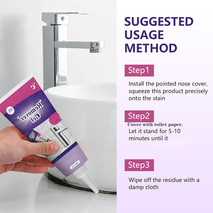 Stain Remover Gel for Tile and Grout - Thick Gel for Vertical Surfaces in Bathroom & Kitchen - Removes Soap Scum and Dirt (1PCS)