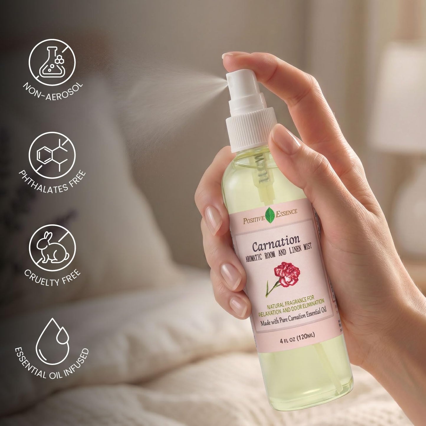 Lavender Room and Pillow Spray, Natural Aromatherapy Sleep Spray with Lavender Essential Oil for Relaxation, Fabric & Bedding Mist, Non-Aerosol Odor Neutralizer