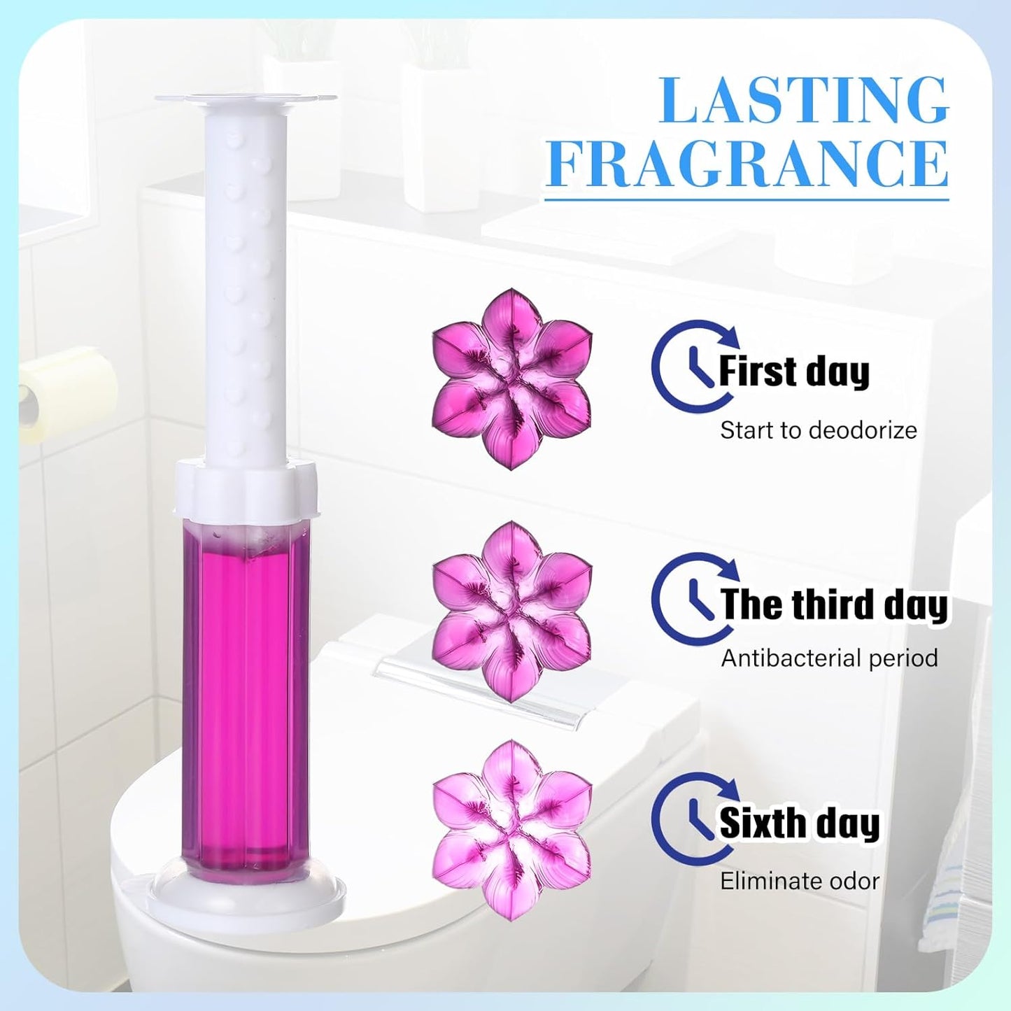 6 Pcs Toilet Gels 84 Count 1 Kind Flower Stamp Bowl Gel Scent Toilet Stain Removal Cleaner Air Freshener Flower Stamps Pack for Bathtubs Bathroom