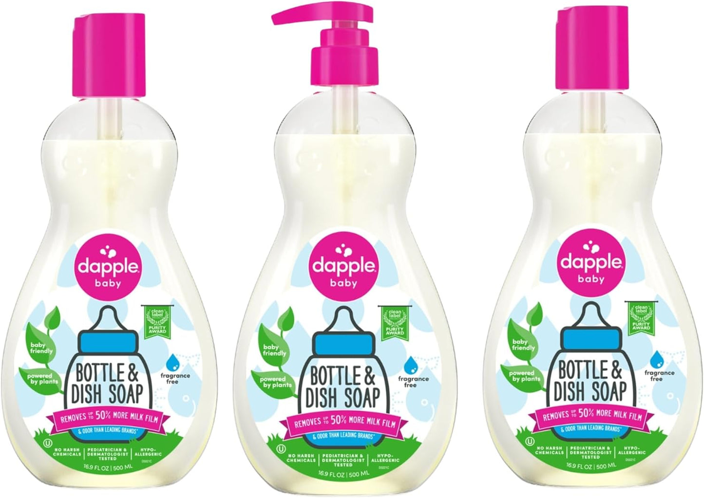 Dapple Baby Bottle & Dish Soap, Fresh Citrus, Plant Powered, Hypoallergenic, Baby Bottle and Dish Liquid, 16.9 fl oz, 1 Count