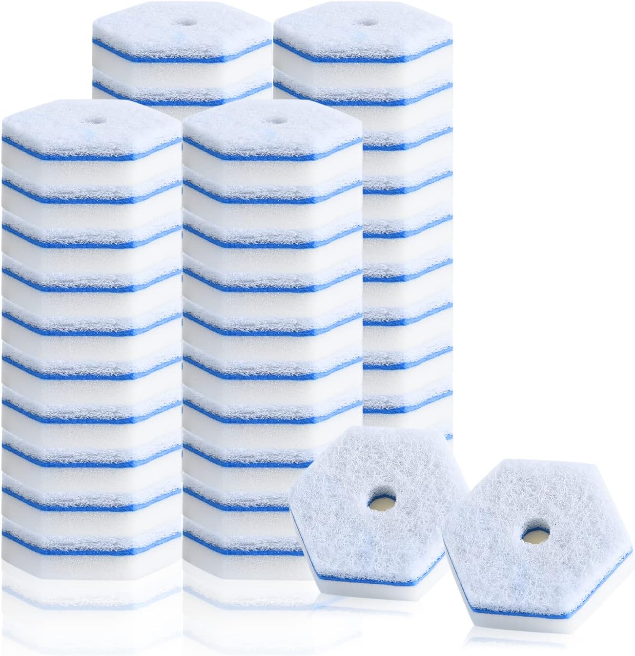60 Counts Disposable Toilet Cleaning Wand Refills Bowl Scrubbers Heads (60)