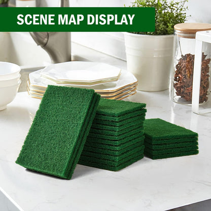 YoleShy 40 Pcs Scouring Pad, Dish Scrubber Scouring Pads,4 x 6 inch Green Reusable Household Scrub Pads for Dishes, Kitchen Scrubbers & Metal Grills