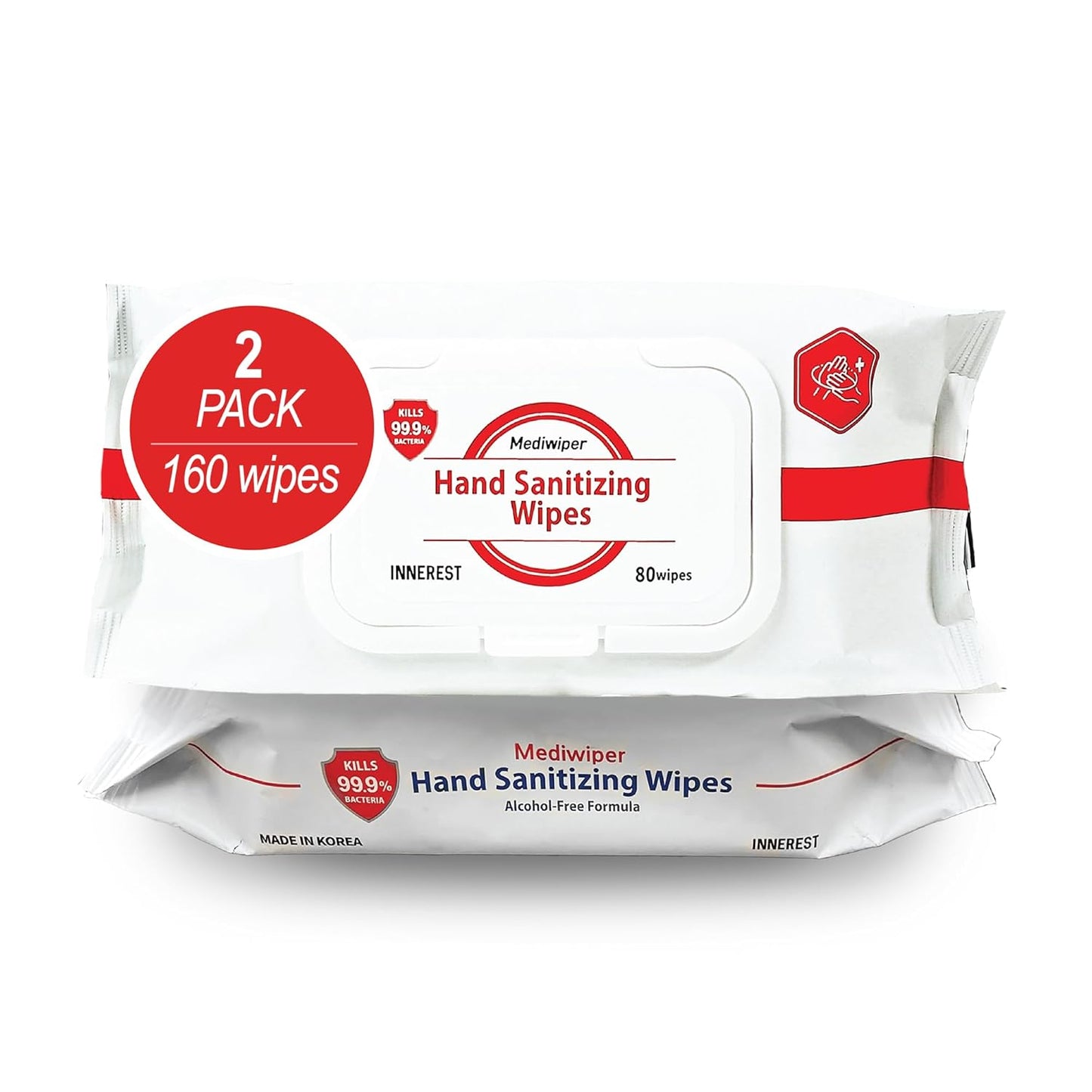 Mediwiper 20 Count Alcohol-Free Sanitizing Wipes Disinfecting Large Unscented Wet Wipes Bulk, Hand Sanitizer (20 Wipes, 100 Wipes (20 * 5))