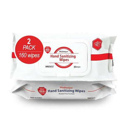 Mediwiper 20 Count Alcohol-Free Sanitizing Wipes Disinfecting Large Unscented Wet Wipes Bulk, Hand Sanitizer (20 Wipes, 100 Wipes (20 * 5))