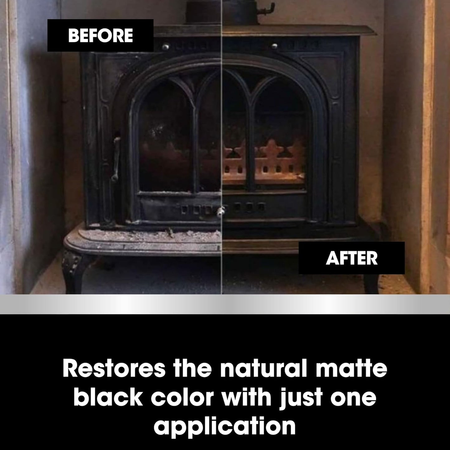 Furniture Clinic Stove Glass & Metal Cleaner - For Log Burner and Fireplace Glass Doors - Removes Soot, Dirt & Ash - Instant Results - 500ml / 17oz
