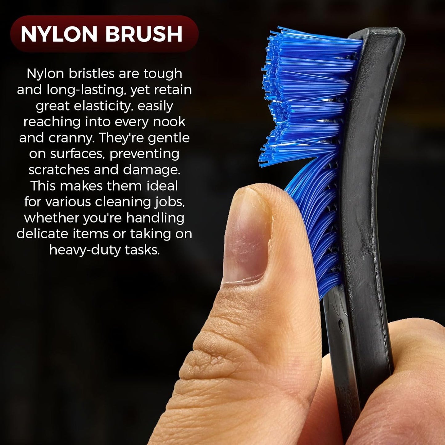 PINGMIC 12 Pack Double-Ended Gun Cleaning Brushes Set - Nylon Brushes with Plastic Handles, All-Purpose Gun Cleaning Supplies Kit for Pistols, Rifles & Metal Parts