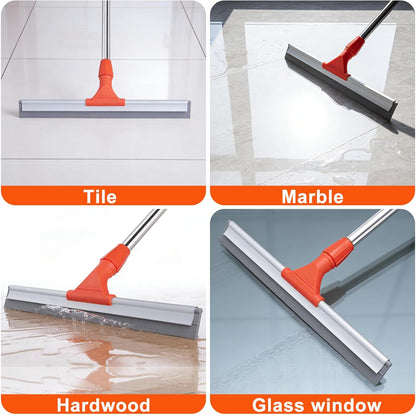 ITTAR Heavy-Duty Floor Squeegee, 62" Adjustable Handle, EVA Foam Blade, Ideal for Concrete, Garage, Patio & More