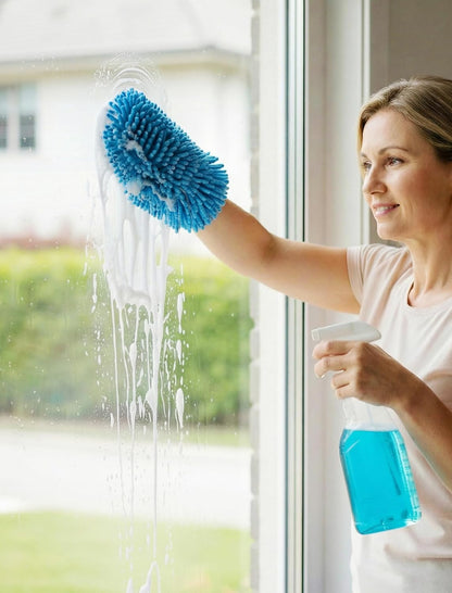 NiHome 4 Pairs Microfiber Cleaning Gloves - Electrostatic Dusting & Scratch-Free Wiping Gloves for Blinds, Furniture, Glass and Keyboards - Flexible & Reusable