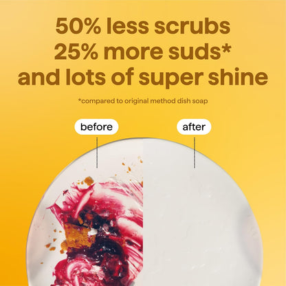 Method Super Shine Liquid Dish Soap Refill, Powered by Enzymes, Free + Clear, Unscented, 48 fl oz