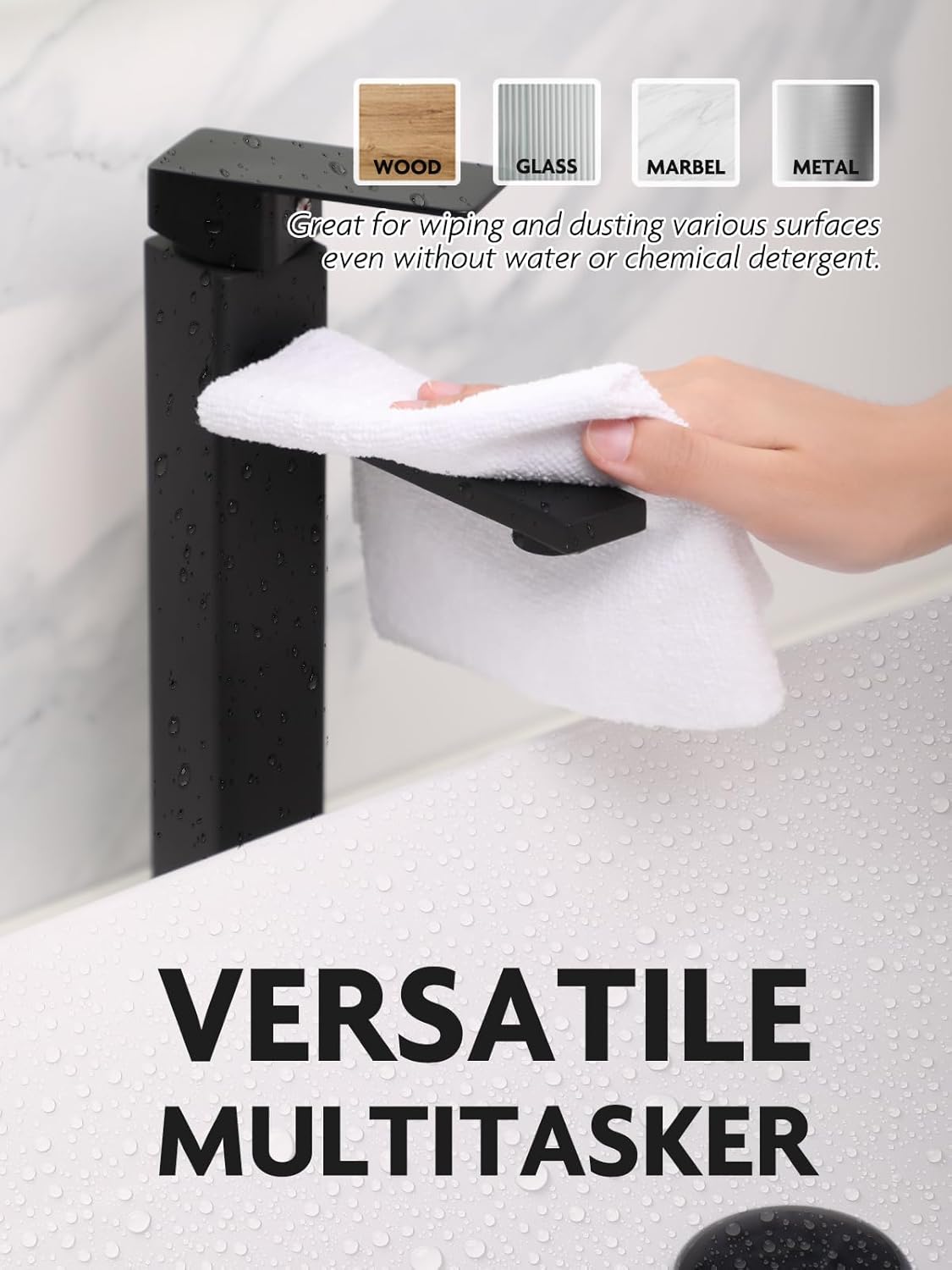Fantasticlean Microfiber Cleaning Cloth Roll -75 Pack, Tear Away Microfiber Towels, 12" x 12", Reusable, Washable, Scratch Free, Ultra Absorbent Dishcloth for All-Around Cleaning Supplies (White)