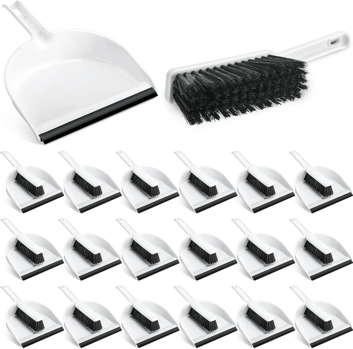 Zubebe 12 Pcs Mini Dustpan and Brush Set, Small Broom and Dustpan Set Small Cleaning Brush Portable Hand Broom Set for Home Office Kitchen Table Desktop Floor Cleaning Supplies