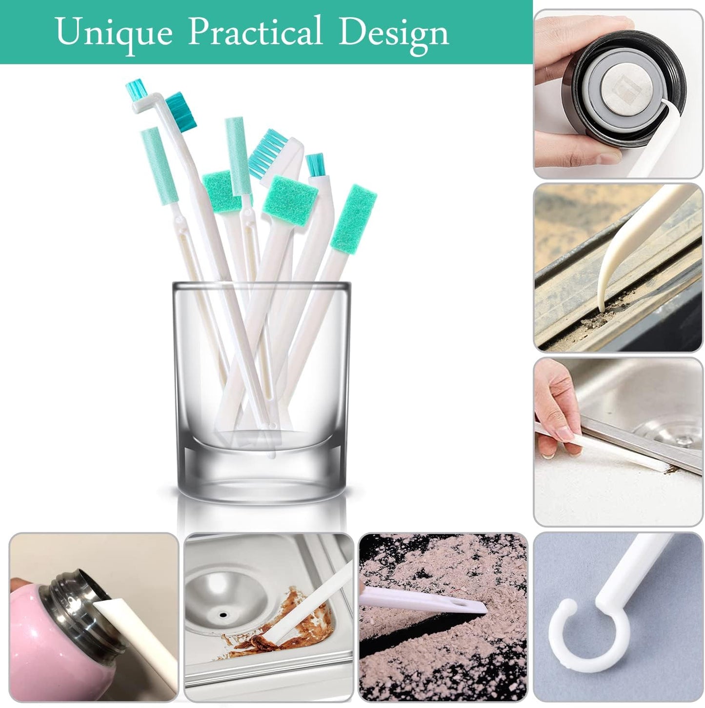 Small Cleaning Brushes for Household Cleaning,Crevice Cleaning Tool Set for Window Tracks Groove Humidifier Car Bottle Toilet Keyboard,Detail Tiny Scrub Cleaner Brush for Small Space Gaps Corner