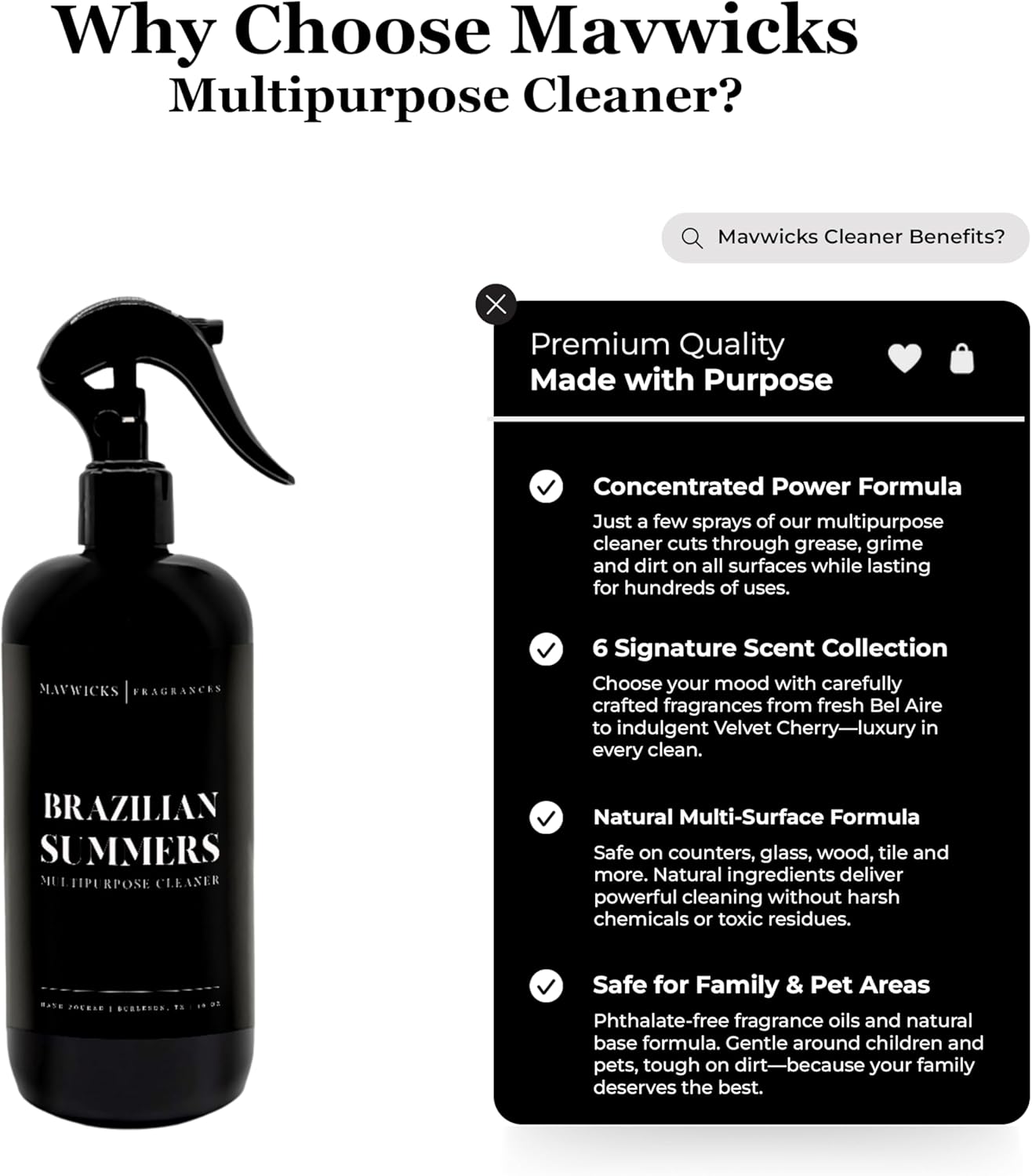 Mavwicks Fragrances All Purpose Cleaner Spray (Goddess) 16 Oz – Multipurpose Surface Cleaning Spray for Kitchen, Bathroom, Floors and Counters, Home and Office, Natural and Non-Toxic