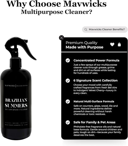 Mavwicks Fragrances All Purpose Cleaner Spray (Goddess) 16 Oz – Multipurpose Surface Cleaning Spray for Kitchen, Bathroom, Floors and Counters, Home and Office, Natural and Non-Toxic