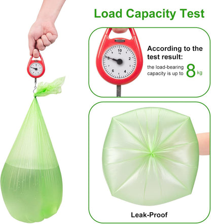 Small Trash Bags 4-6 Gallon, Inwaysin 200 Count Biodegradable Trash Bags 4 Gallon, Extra Strong Small Garbage Bags Unscented, Size Expanded, Green, for Bathroom Bedroom Office Kitchen Trash Can