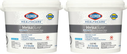 Clorox Healthcare VersaSure Cleaner Disinfectant Wipes, 12" x 12", 110 Count Bucket (Package May Vary)
