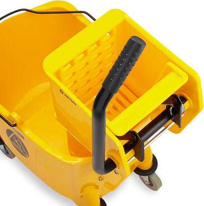 Dryser Commercial Side Press Wringer Combo Mop Bucket, 33 Quart, Blue