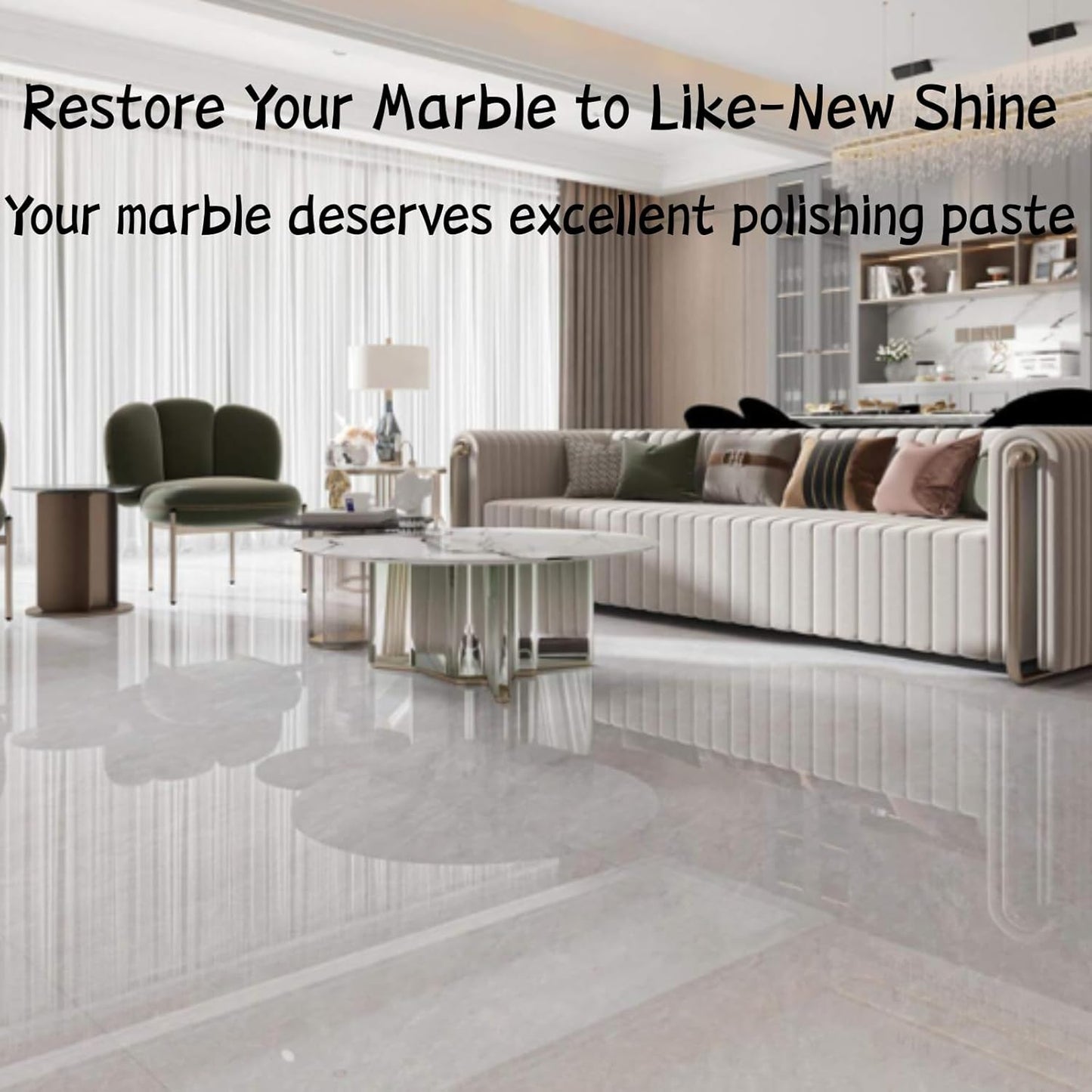 Granite Polishing Paste, Marble Cleaner Countertop, Quartz Polish, Granite Polishing Kit | Marble Cleaner and Polish - Enhances Shine & Maintenance, Safe for Stone Surfaces, 2.2LB (2 - PCS)