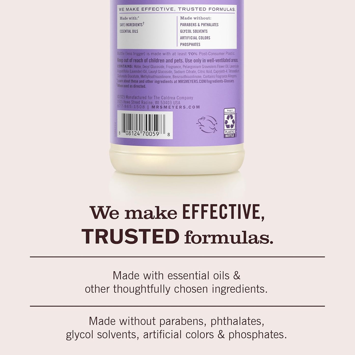 MRS. MEYER'S CLEAN DAY Multi-Surface Everyday Cleaner, Lilac Scent, 16 Fl Oz Bottle