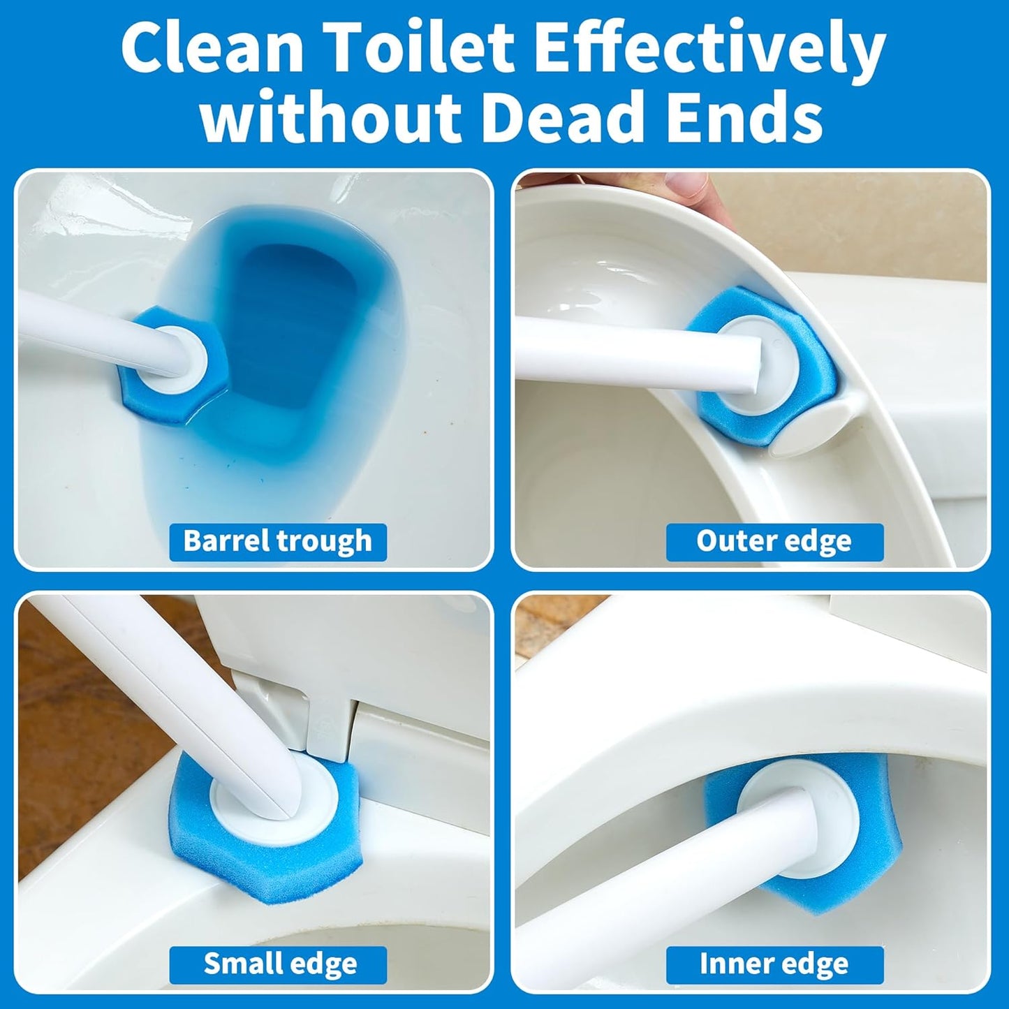Disposable Toilet Brush, Toilet Bowl Cleaner with 24 Upgraded Cleaner Refills, Wall Mounted Toilet Brush and Holder Set, Bathroom Cleaning System for Bathtub Sink Wash Basin