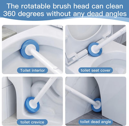 Disposable Toilet Brush with 32 Refill Heads and Holder- Clean Brush Starter Kit with 1 Toilet Wand, 1 Storage Caddy and 1 Fragrant Tablet (1 + 32)