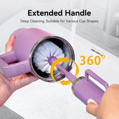 Rechargeable Electric Bottle & Cup Brush, 360° Thorough Cleaning Without Blind Spots, Suitable for Baby Bottles, 40-Ounce Mugs, Straws, Wine Glasses, etc., Easy to Air-Dry and Portable