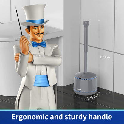 MR.SIGA Toilet Plunger with Holder, Heavy Duty Toilet Plunger and Holder Combo for Bathroom Cleaning, Black