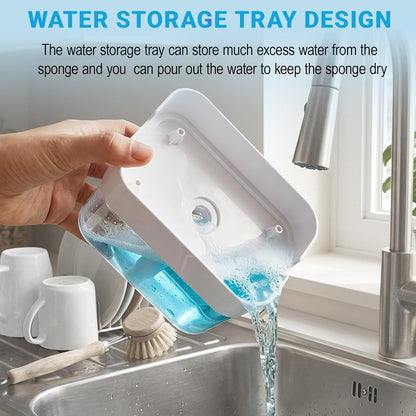 Dish Soap Dispenser Compatible with Dawn - 10oz BPA-Free Plastic Soap Dispenser with Sponge Holder Compatible with Dawn,All-in-One Sink