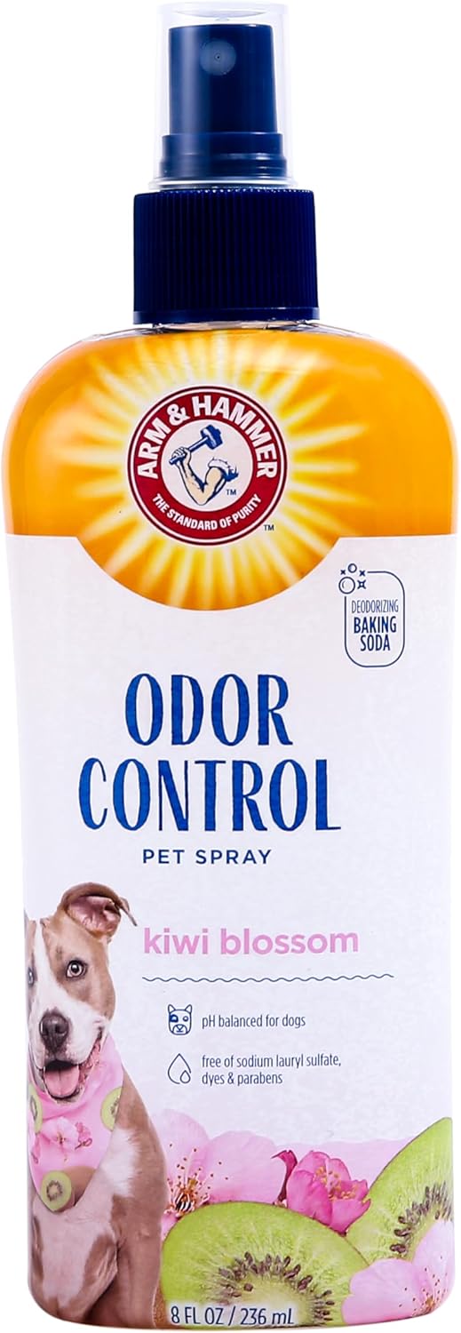 Arm & Hammer for Pets Super Deodorizing Dog Spray with Baking Soda for Odor Control, Freshens Coat Between Baths, pH Balanced Formula for Dogs, 8 Fl Oz - 2 Pack