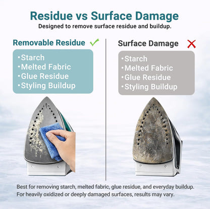 150g No Smoke Iron Cleaner, Cold Use Soleplate Cleaner Paste for Steam Irons, Removes Starch, Melted Fabric & Glue, Safe for Flat & Curling Irons, with Microfiber Cloth