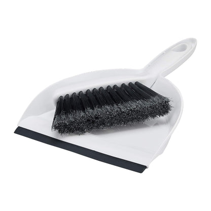 Amazon Basics Small Portable Mini Dustpan and Brush Set for Indoor Outdoor Floor Cleaning, Gray, Pack of 2