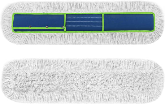41" Commercial Dust Mop: Large Push Broom Wide Industrial Heavy Duty Hardwood Dry Sweeping Mop with 2 Pads Long Handle for Janitor Indoor Warehouse Gym Cleaning
