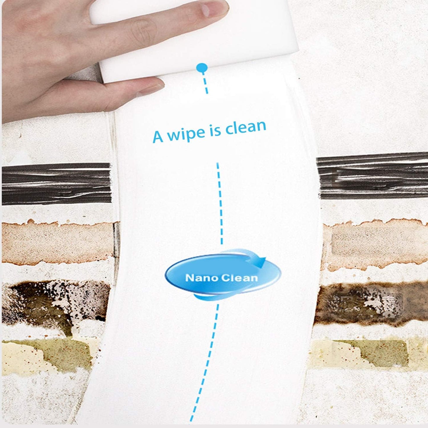Extra Large Eraser Sponge, Extra Thick, Long Lasting, Multi-Purpose Scrubber Foam Cleaning Pads, Magic Eraser for Bathtub, Floor, Baseboard, Bathroom, Wall Cleaning (50 Pack, White)
