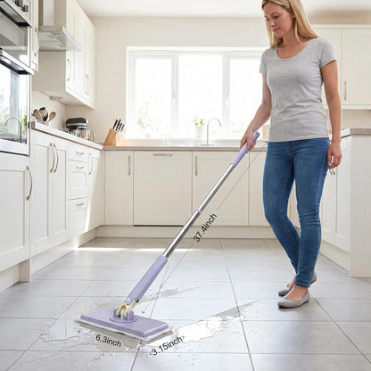 2026 Upgraded Snap Grip Mini Mop, Zero Touch Mini Mops, Cloth Changing Mini-Mop with Automatic Hands Free Push Pull Handle, Disposable Dust Mop, with 5 Non Scratch Wire dishcloths (45.3in+10cloths)