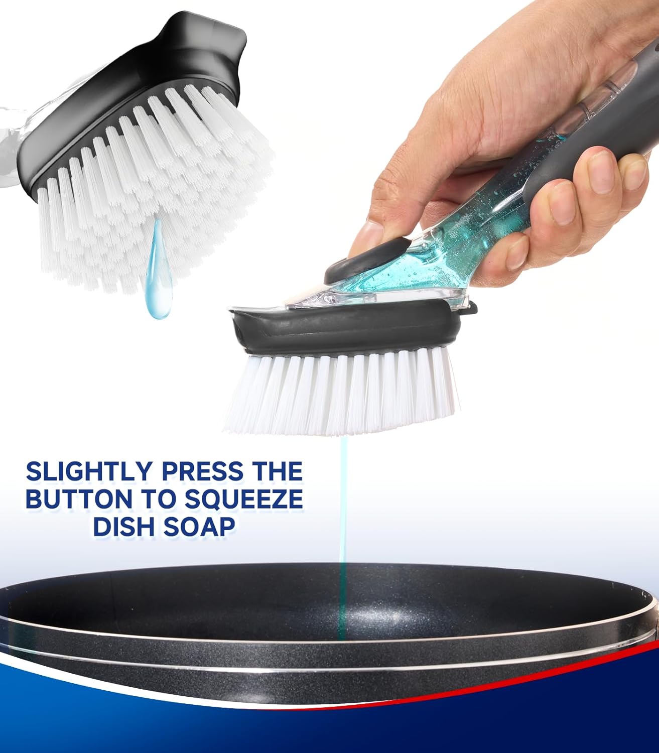 Dish Brush Refills Head for OXO - 4 Pack Dish Brush Cleaning Soap Dispensing Head Replacement for Scrubber, Kitchen Dish Brush Replacement Head for OXO Dish Brush Refill Head