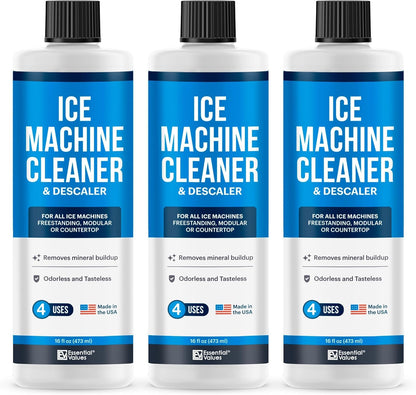 Essential Values 32 uses Ice Machine Cleaner (Gallon / 3.78), Descaler | Ice Maker Cleaner Compatible with: Whirlpool 4396808, Manitowac, Ice-O-Matic, Scotsman, Follett & More!