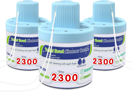 Msvvko Toilet Bowl Cleaners, Blue Cleaner Tablets in Bottle, Deodorizes, Freshens Odors, Drops Into Toilet Tank, Long Lasting Slow Release, Septic tank safety - 3 packs