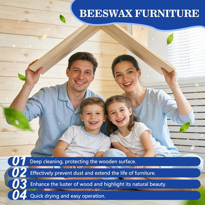 2PCS Multipurpose Beeswax Furniture Polish and Cleaner, Beeswax Gleam, Furniture Wax, All-Natural Wood Conditioner, Restorer and Protector for Tables, Cabinets, Cutting Boards Waterproof