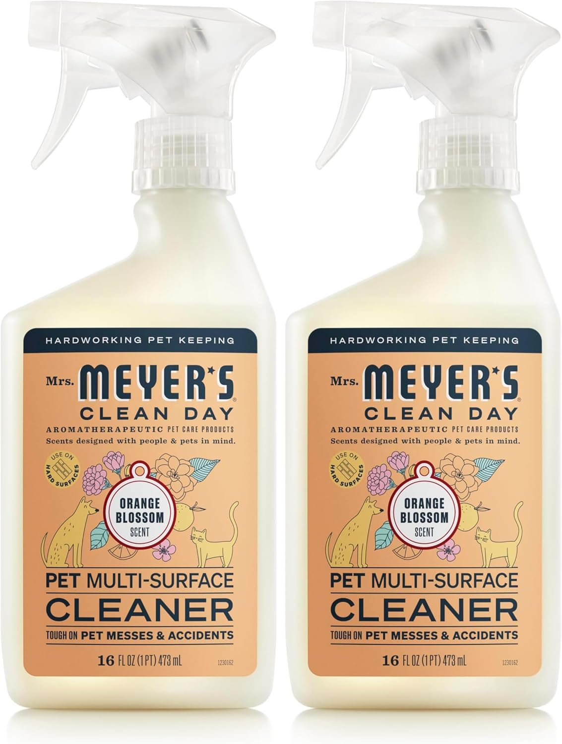 Mrs. MEYER'S CLEAN DAY Pet Multi-Surface Cleaner, Orange Blossom Scent, 16oz