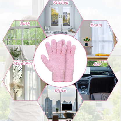 Abeillo Microfiber Gloves for Plants Dusting Cleaning, Reusable Washable Cleaning Gloves Mittens House Cars Blinds Dusting