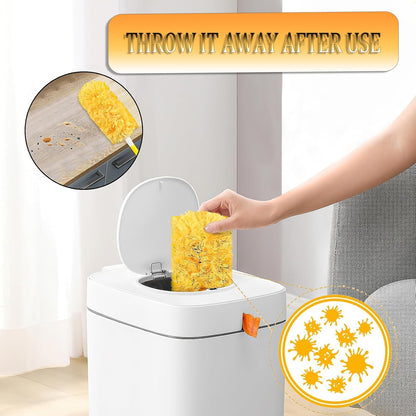 30 Pack Duster Refills Compatible with Swiffer Duster, Heavy Duty Multi Surface Duster Replacement with 1 Extra Handle for Cleaning Furniture, Blinds, Ceiling Fans and Car