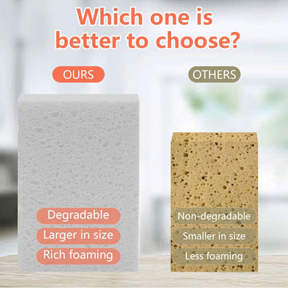 Cellulose Sponges, Large Size 4" x 6" x 1" - Heavy Duty Scrub Kitchen Sponge, Clean Tough Messes Without Scratching Kitchen Cleaning Pads, Pop Up Eco DIY (6 Pack), Green
