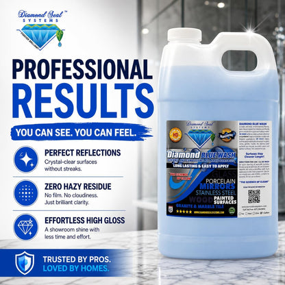 Made in the USA. Diamond Blue Repellent Wash Multi Surface. Cleans,Shine Best Cleaner for Glass, Granite, Countertops Wood & Stainless Steel. Direct from the Manufacturer 32oz Easy to use spray bottle