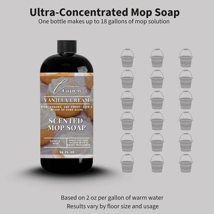 Lapew Santal Scented Mop Soap - Luxury Floor Cleaner Concentrate for Mopping Tile, Laminate, Vinyl & Hardwood | Streak-Free, Low-Foam | 36 oz - Colors B